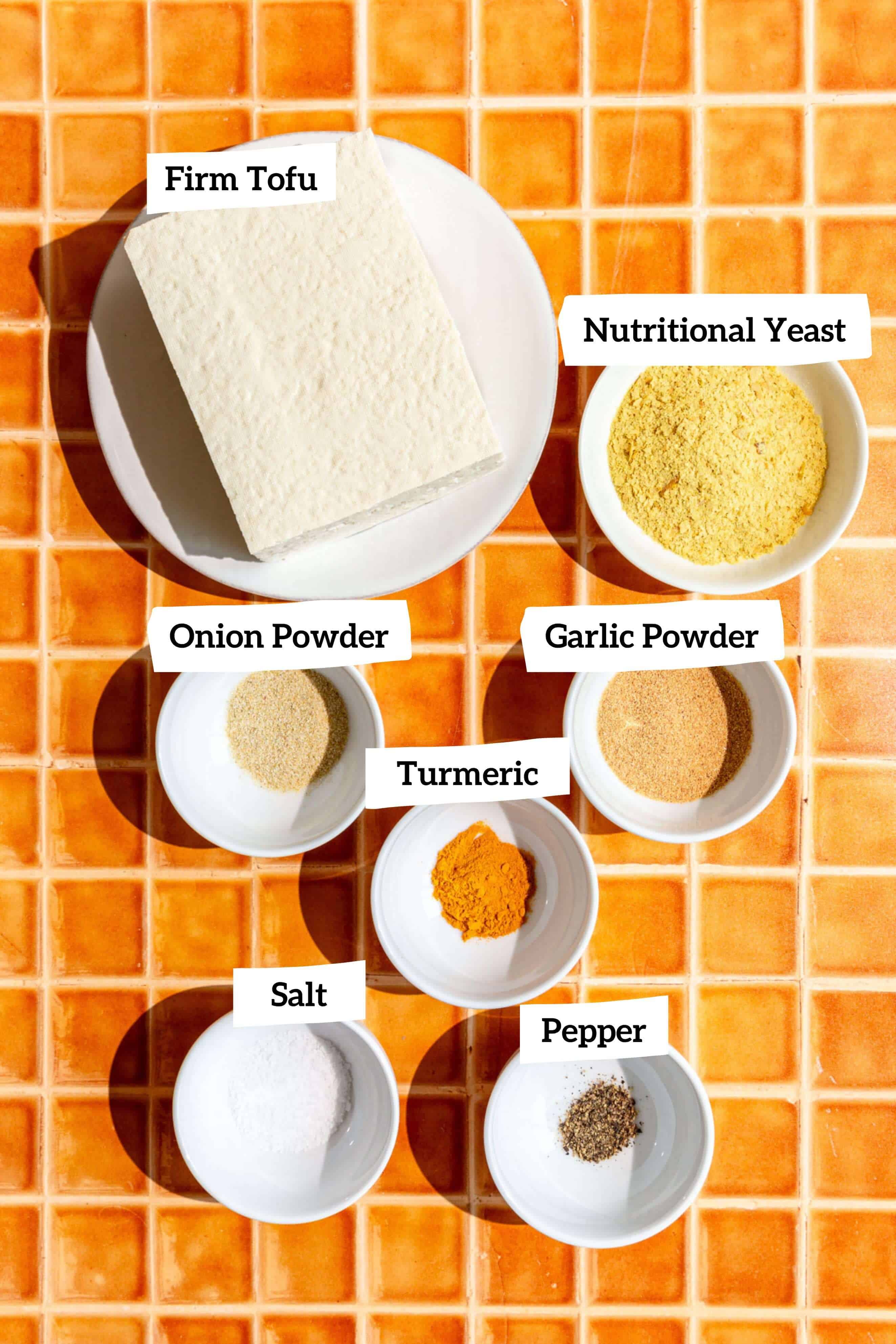 Scrambled Tempeh Tofu Ingredients