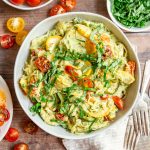 Vegan Pesto Spaghetti Squash served in a large bowl.