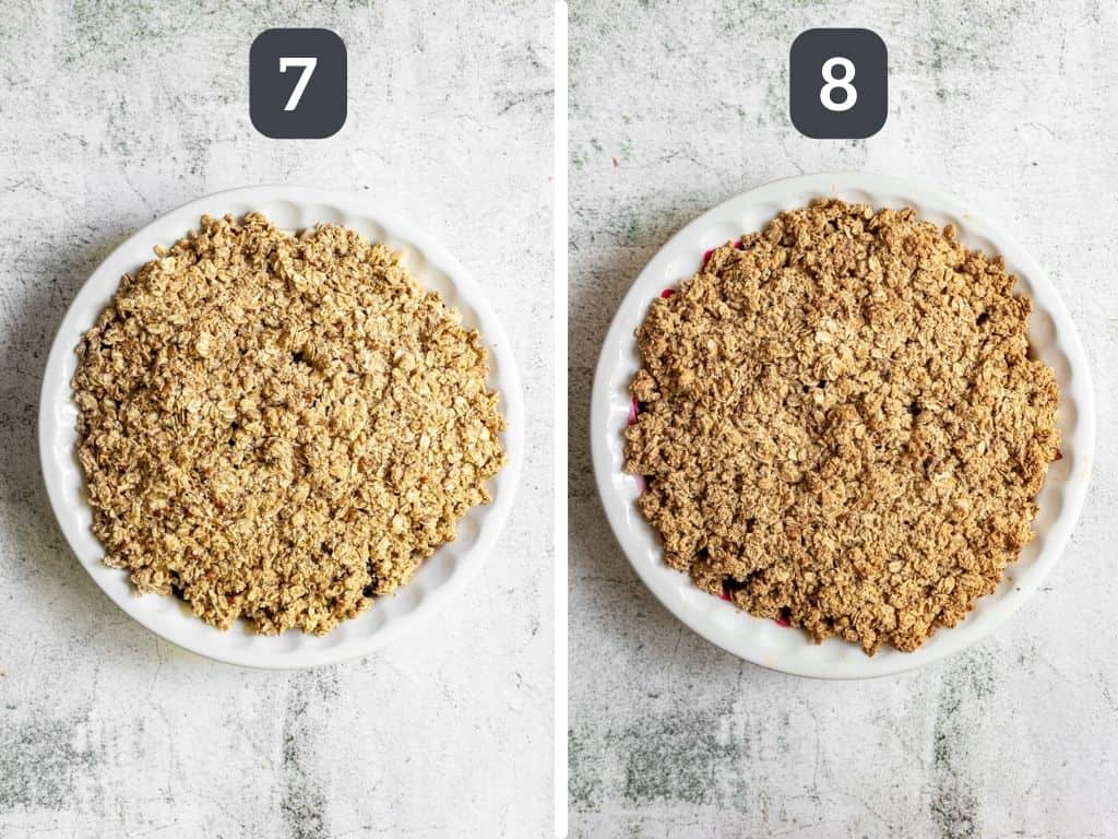 Apple and Blackberry Crumble Steps 7 & 8