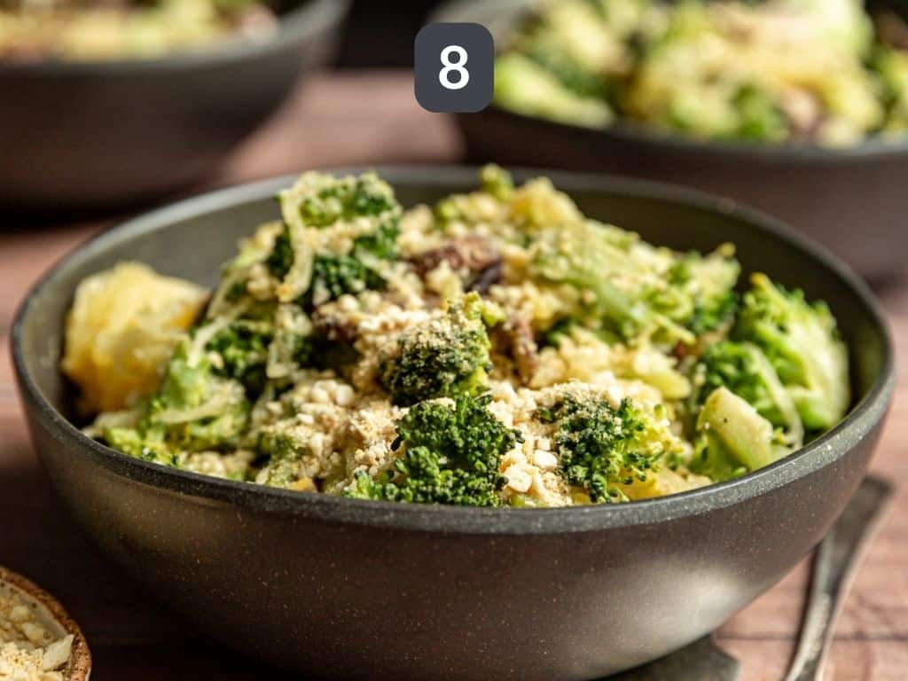 Broccoli Parmesan Spaghetti Squash Step 8 - serve with parmesan.