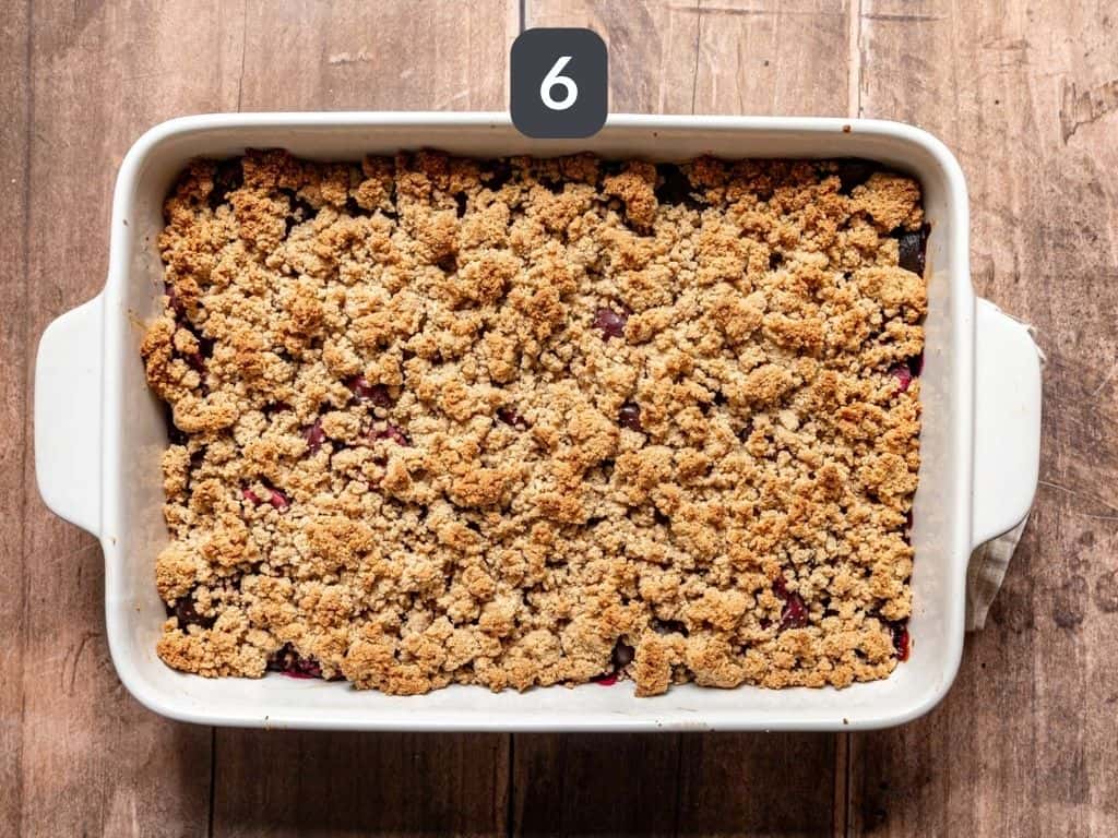 Vegan Cherry Crumble Step 6 - bake.