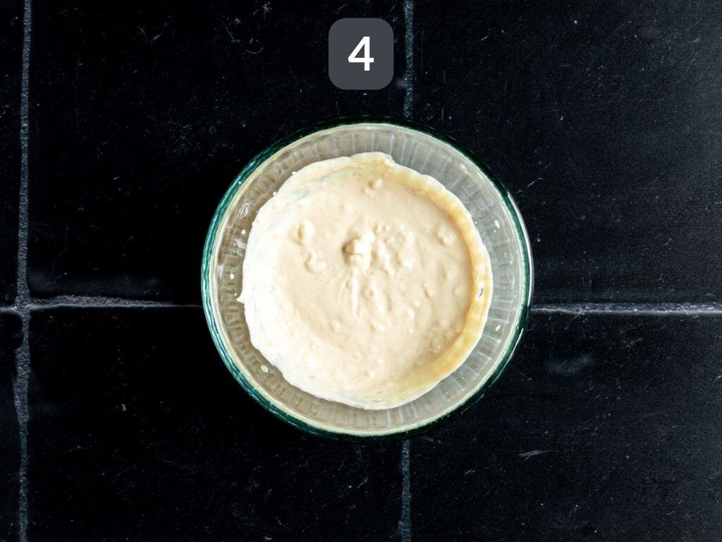 Portobello Mushroom Sliders Step 4 - mix the aioli.