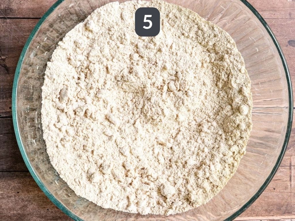 Vegan Strawberry Shortcakes Step 5 - mix the maple syrup mixture into the flour.