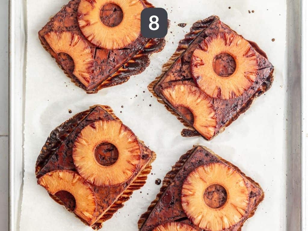 Pineapple Glazed Tofu Step 8 - bake again.