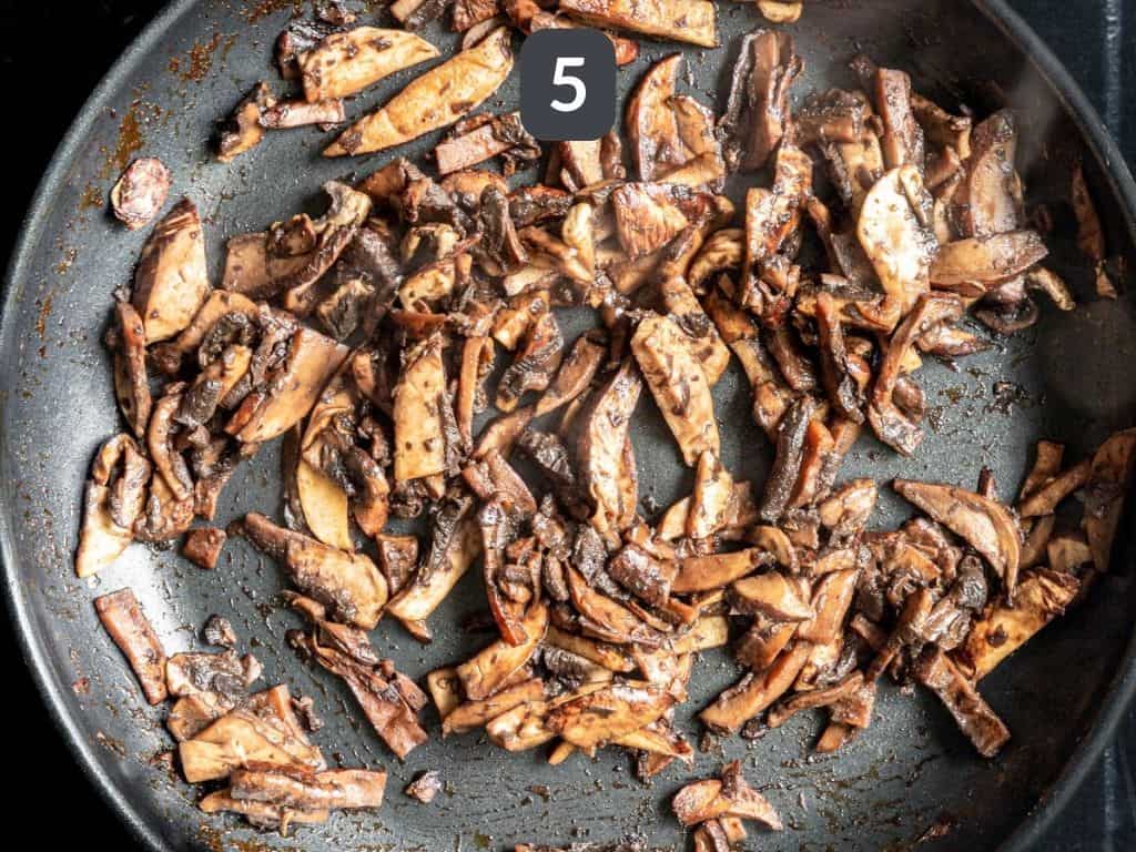Portobello Mushroom Sliders Step 5 - cook the mushrooms.