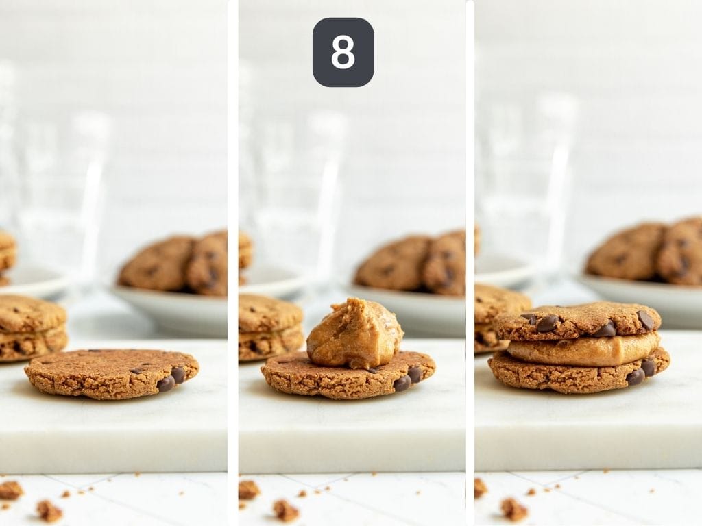 Vegan Peanut Butter Sandwich Cookies Step 8 - assemble the sandwiches.
