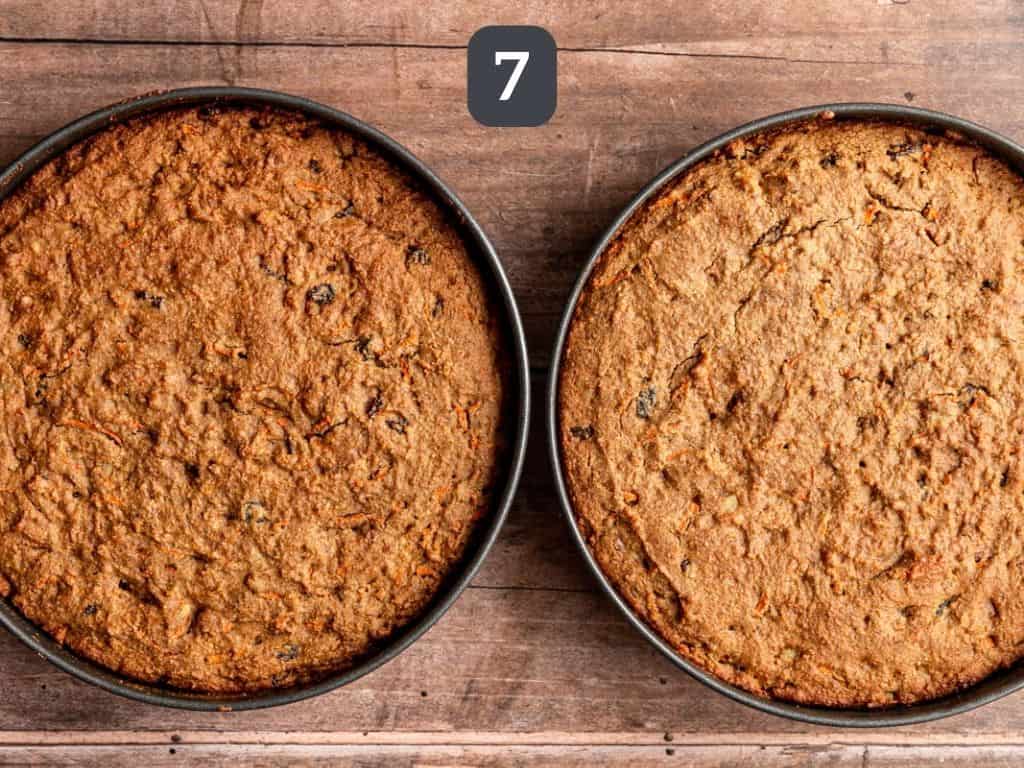 Vegan Oil-Free Carrot Cake Step 7 - bake and let cool completely.