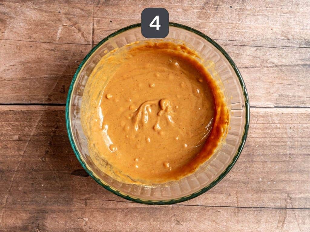 Vegan Oil-Free Pad Thai Step 4 - whisk the peanut sauce.