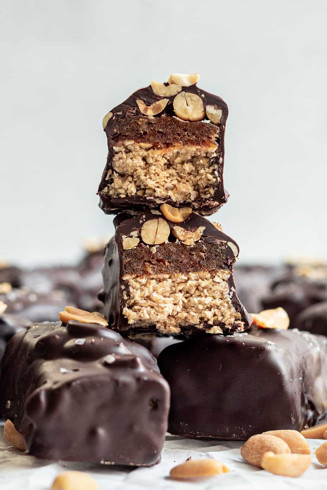 Healthy Vegan Snickers Bars with Dates