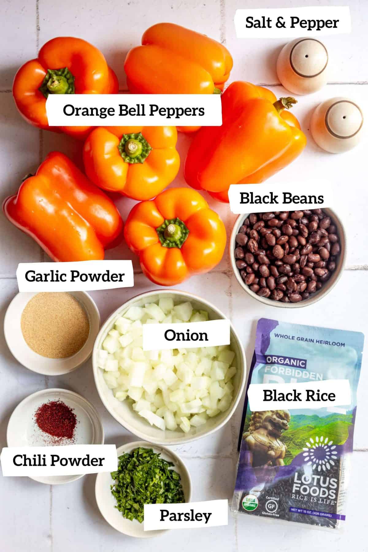 Halloween Jack-O-Lantern Stuffed Peppers Ingredients