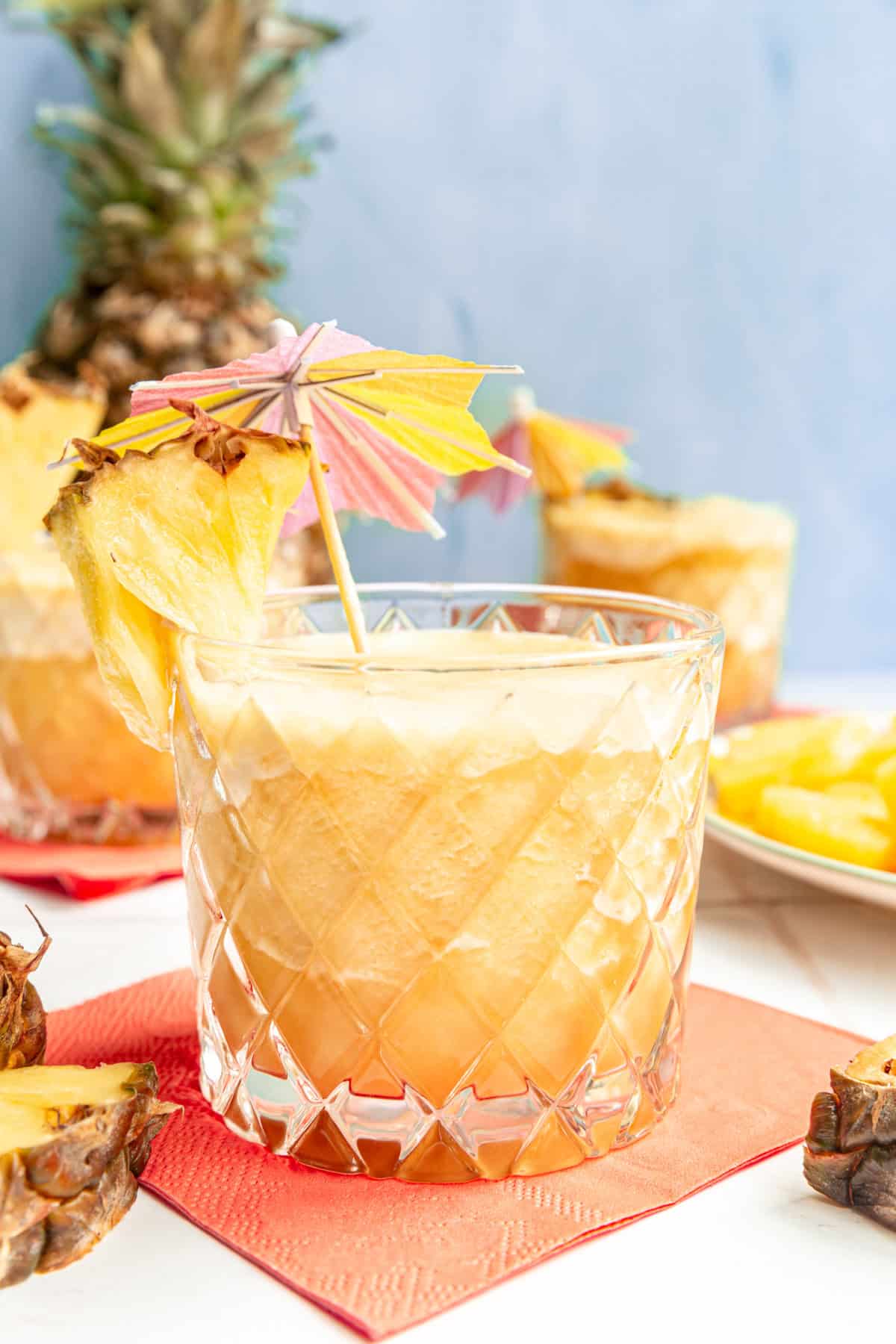 Piña Colada Mocktails ready to drink.