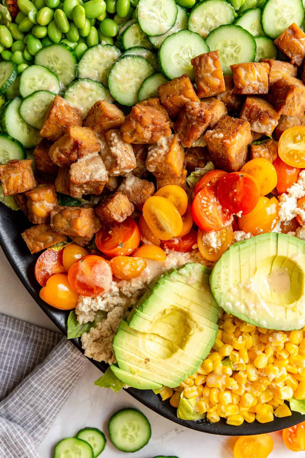 Vegan Cobb Salad ready to serve.