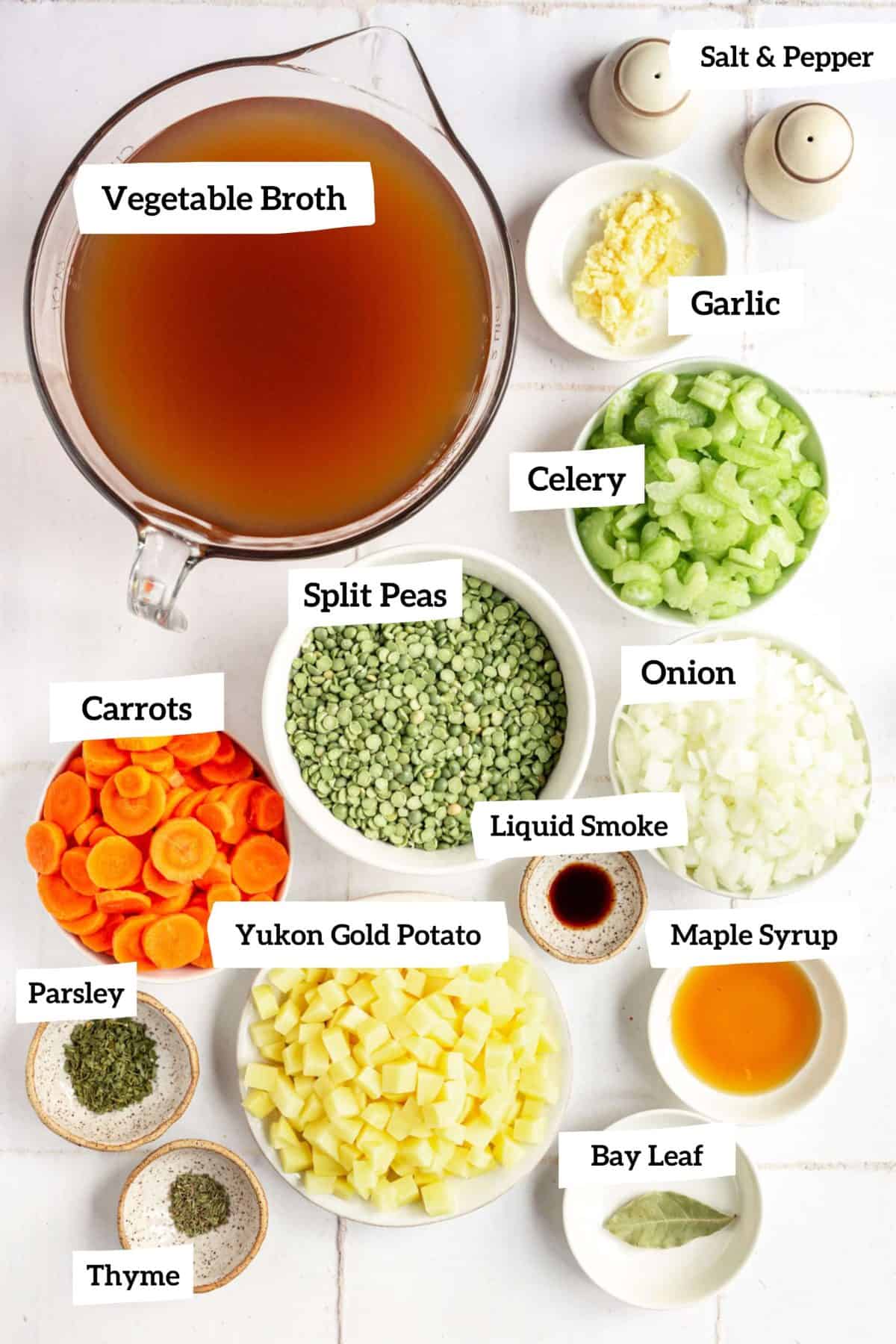 Vegan Gluten Free Split Pea Soup Ingredients