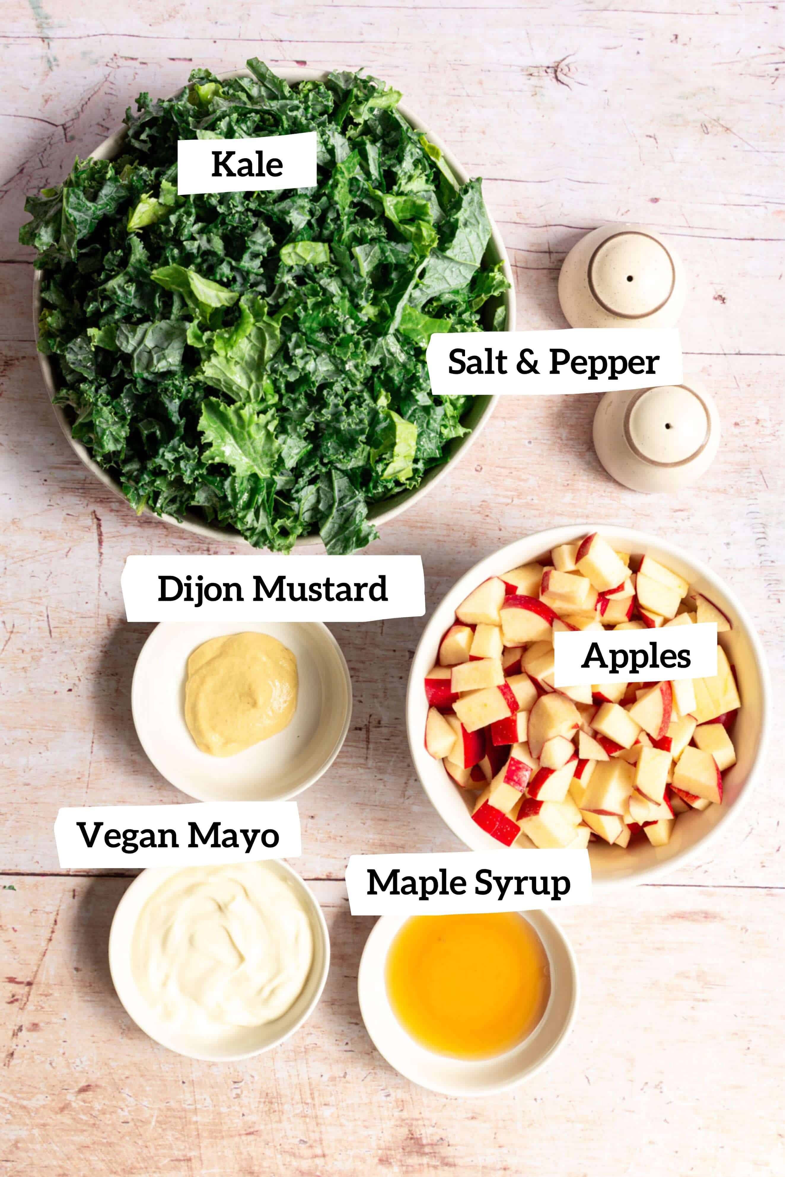 Vegan Kale Apple Slaw Ingredients