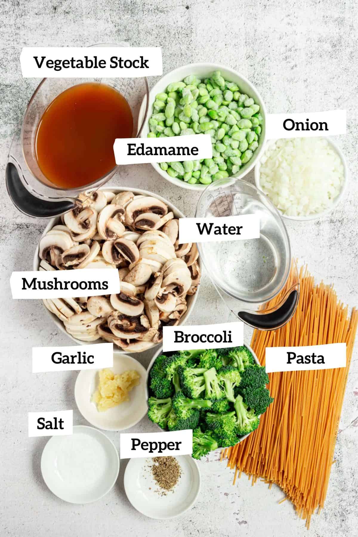 Vegan One Pot Pasta Ingredients