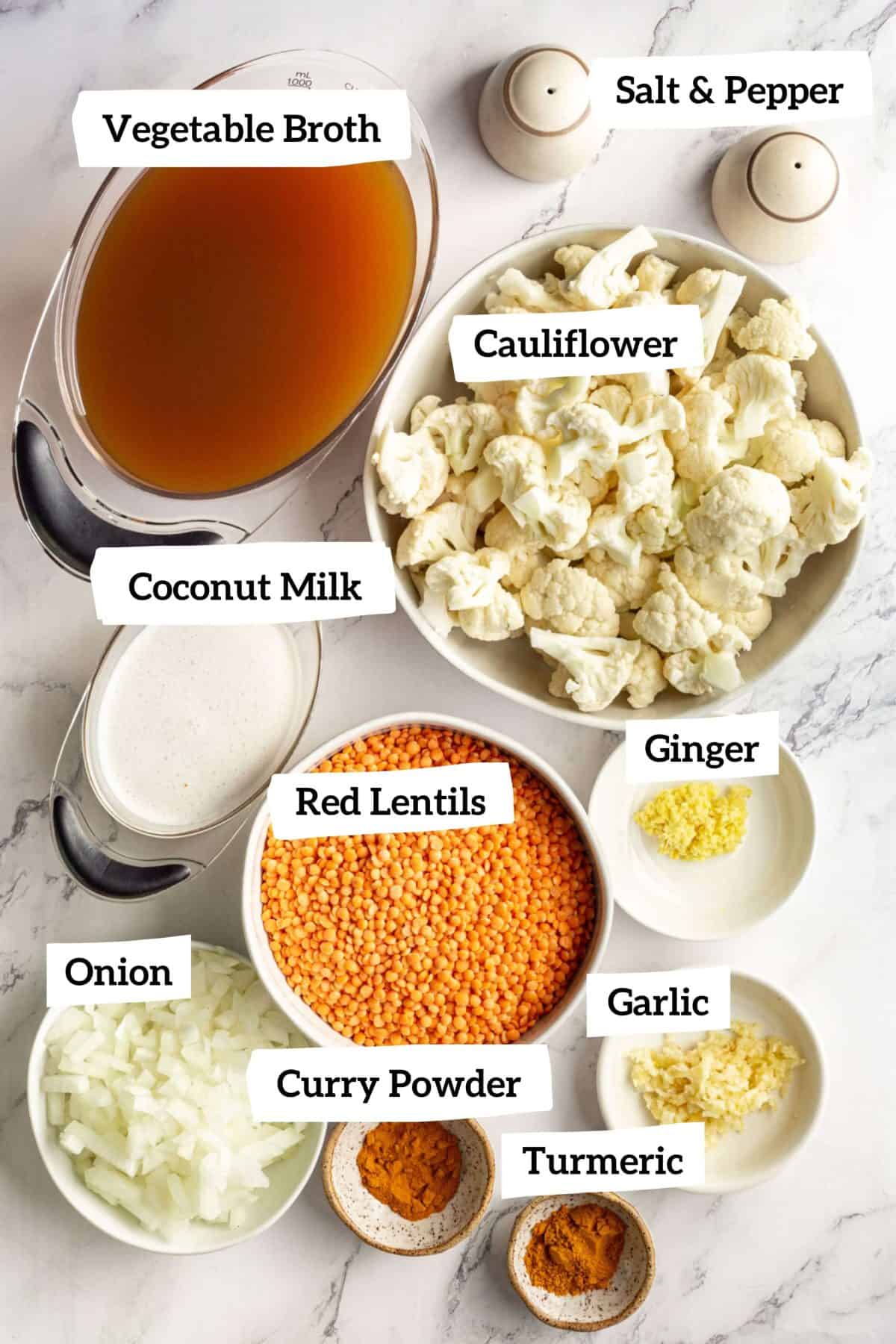 Red Lentil Curry Ingredients