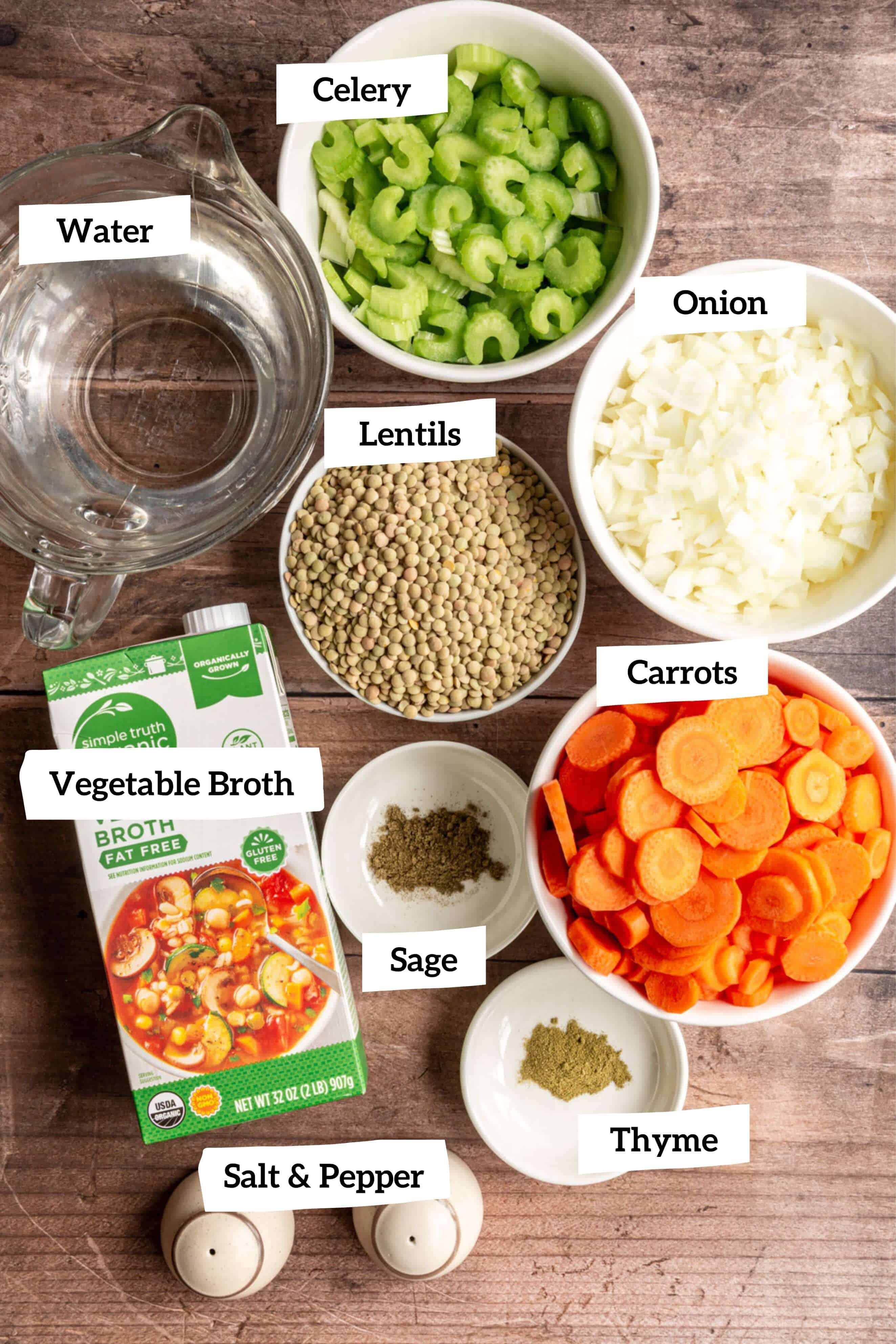 Carrot and Lentil Soup Ingredients