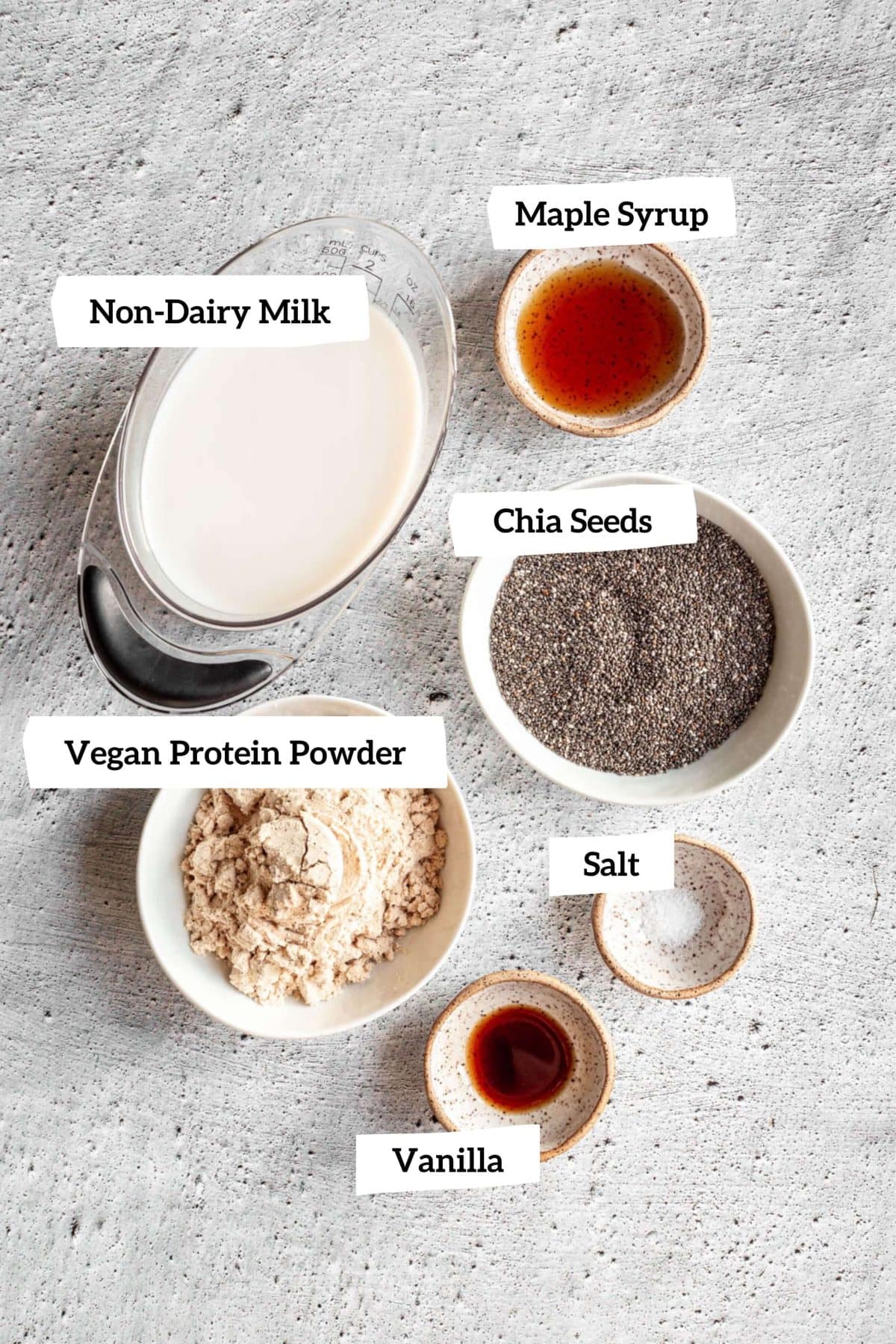 Chia Protein Pudding Ingredients