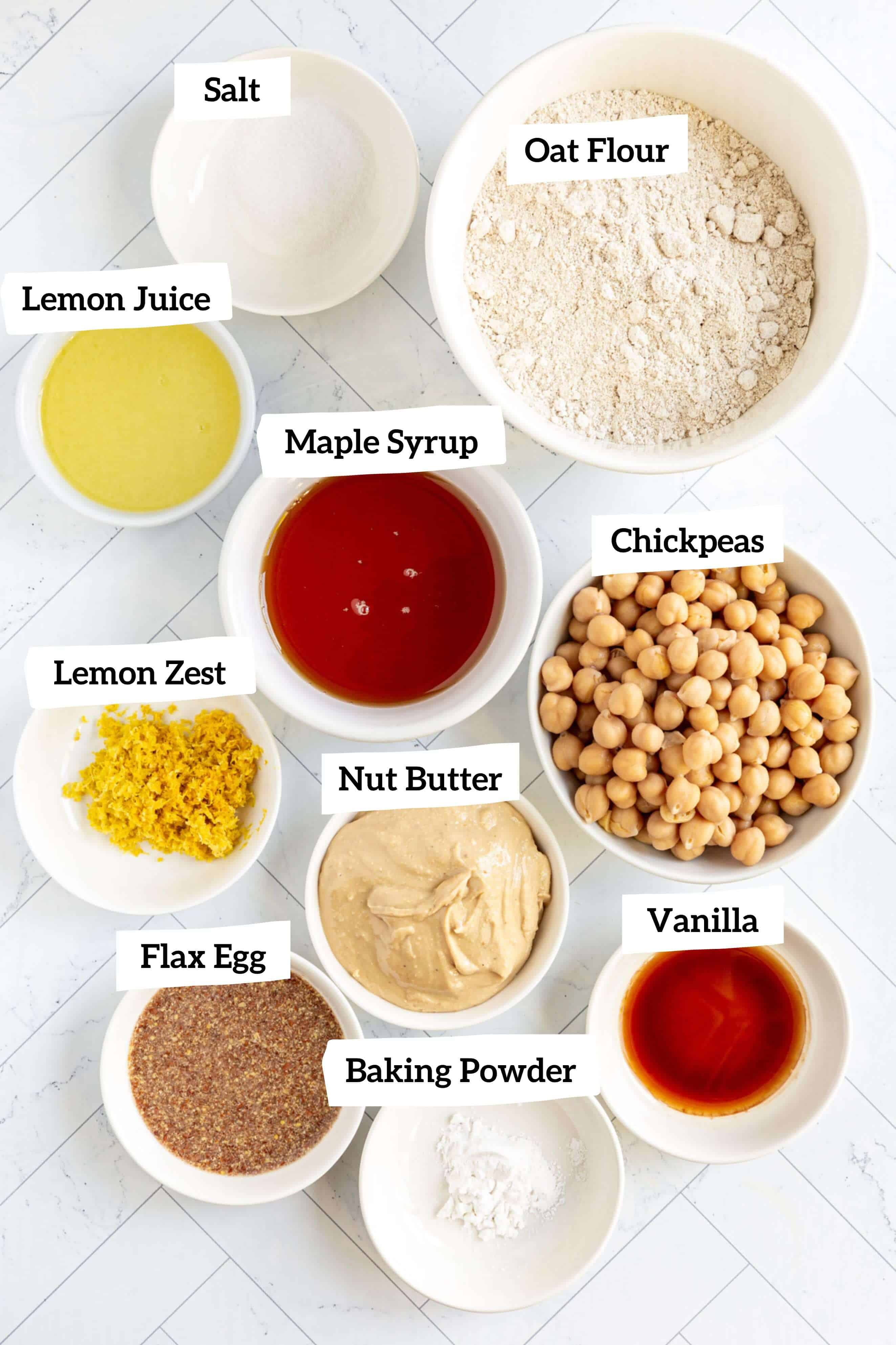 Vegan Lemon Brownies (Blondies) Ingredients