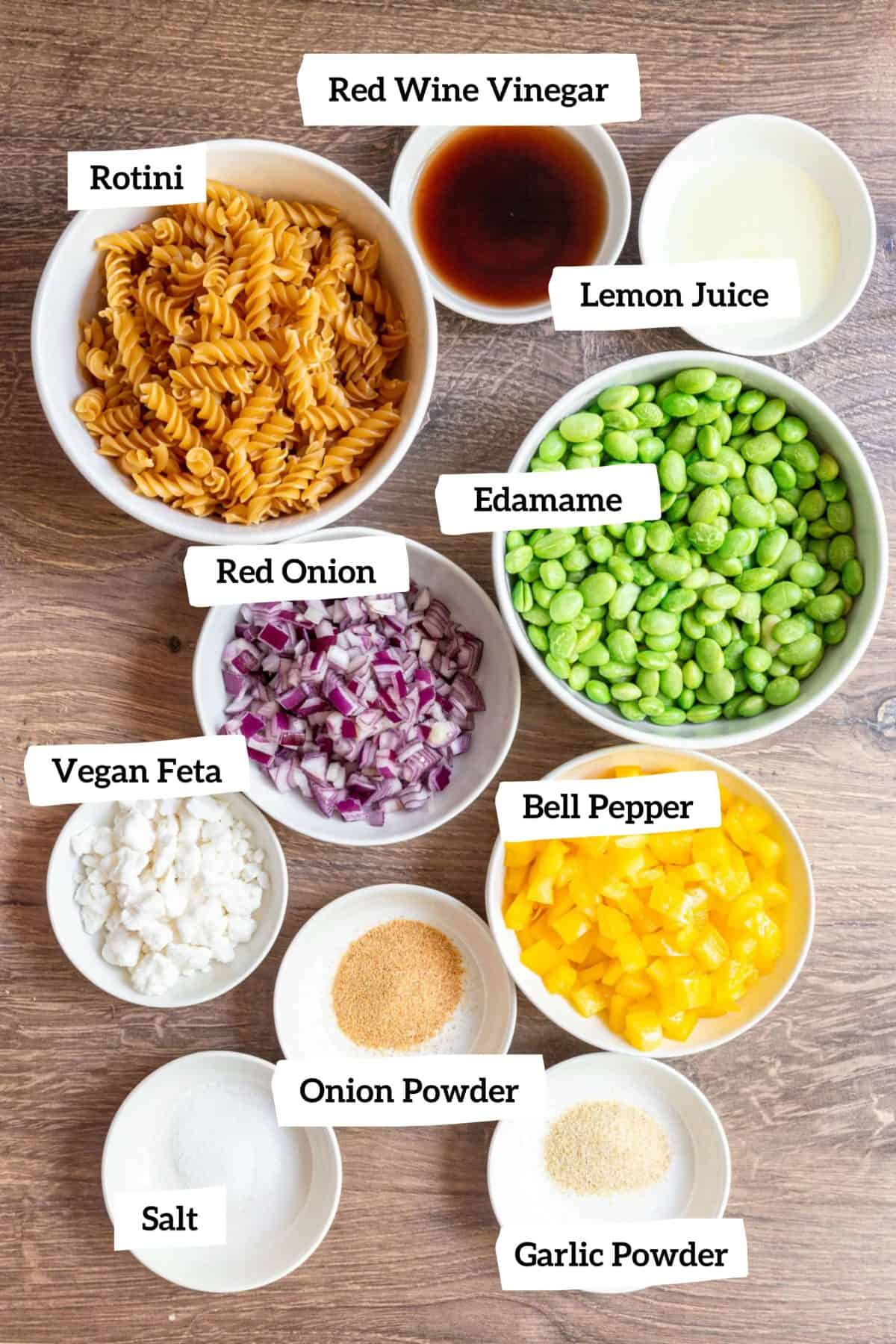 Edamame Pasta Salad Ingredients