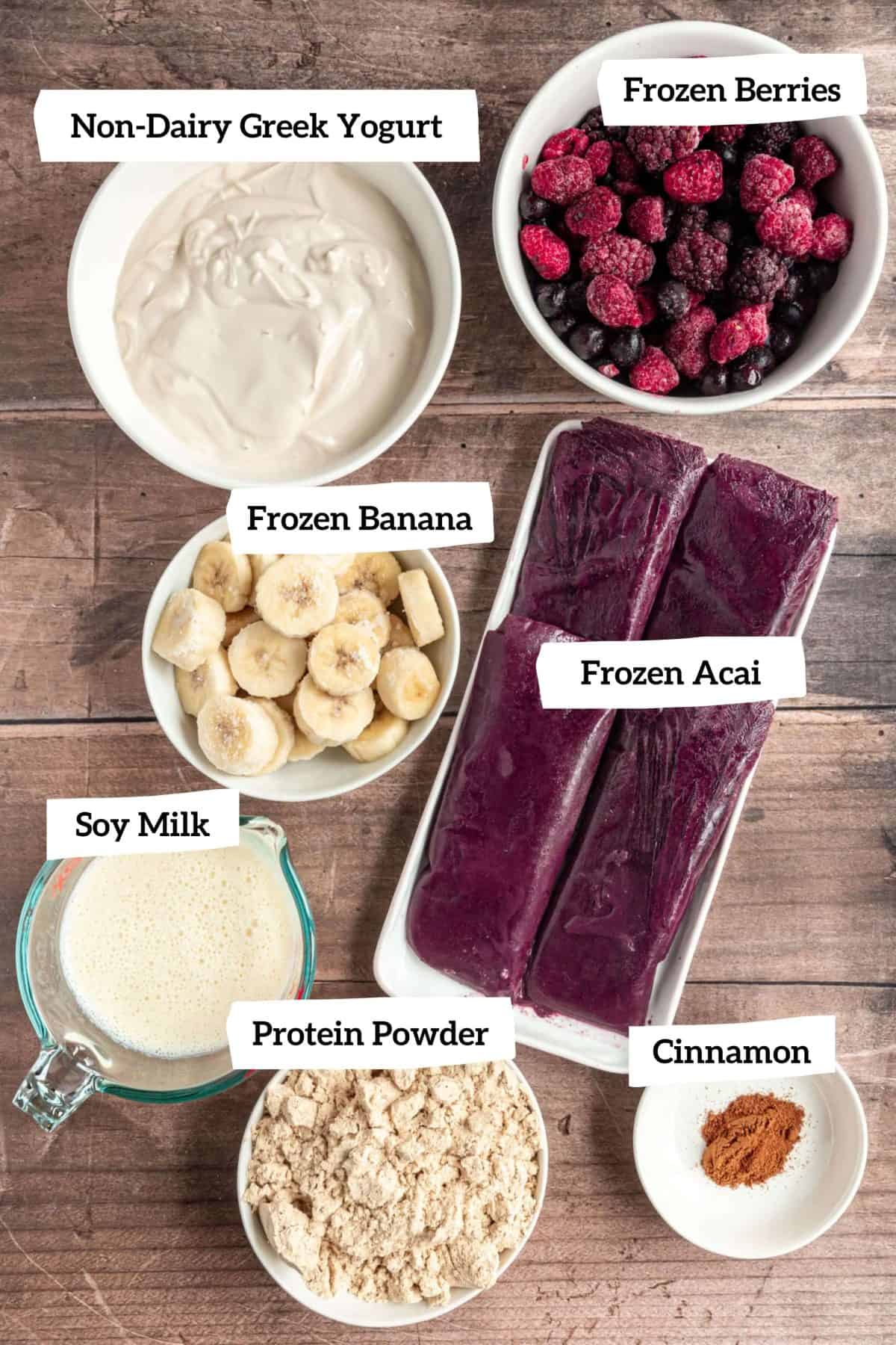 High Protein Acai Smoothie Bowl Ingredients