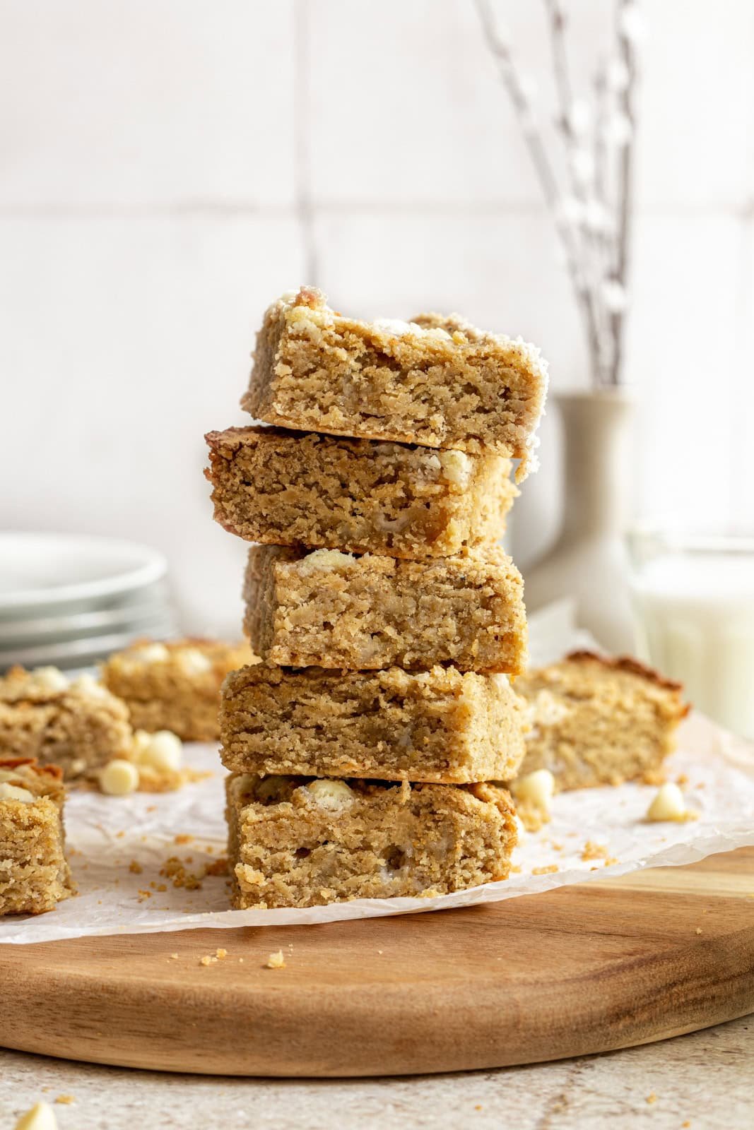Vegan Blondies with Homemade Oat Flour