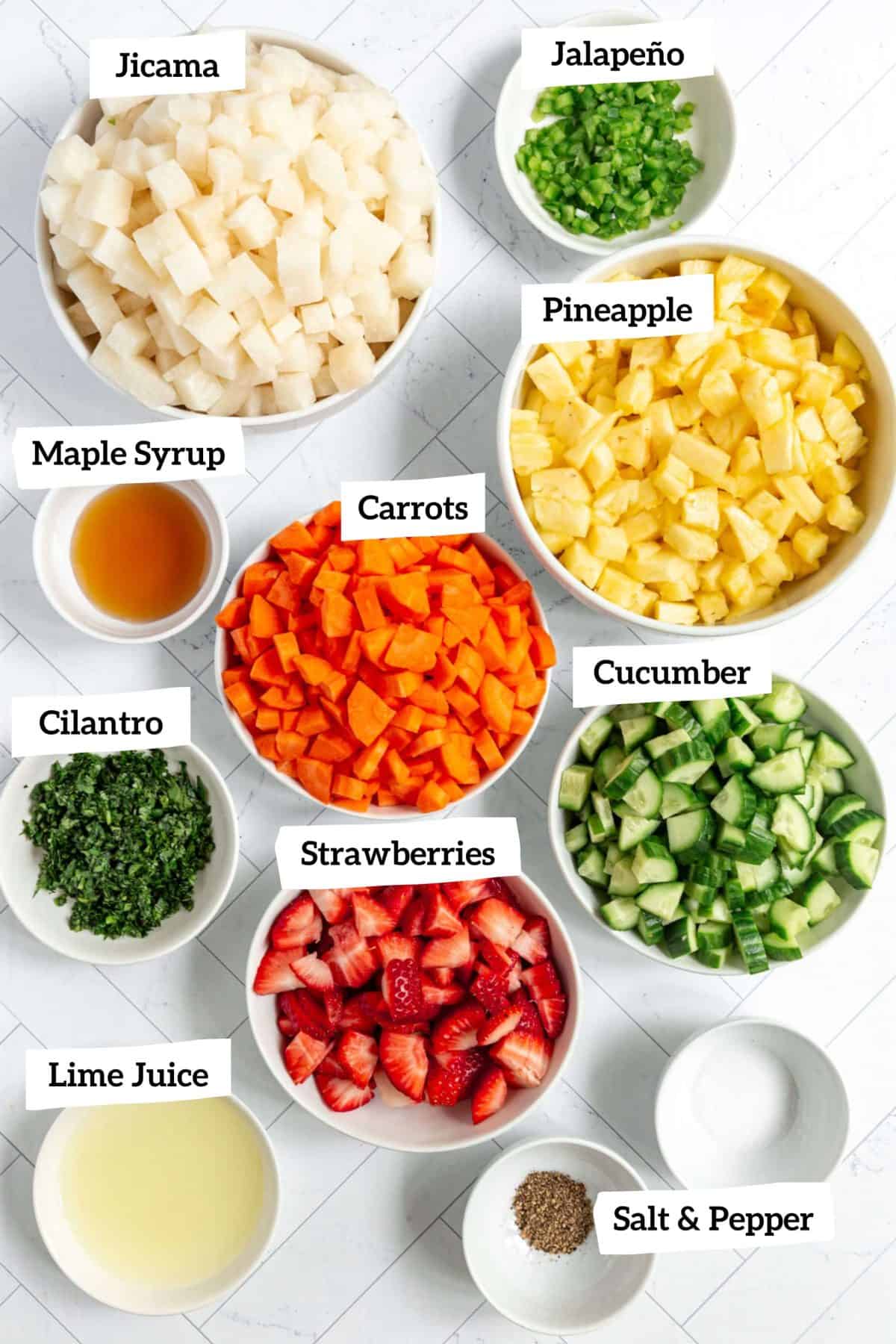 Jicama Pineapple Slaw Ingredients