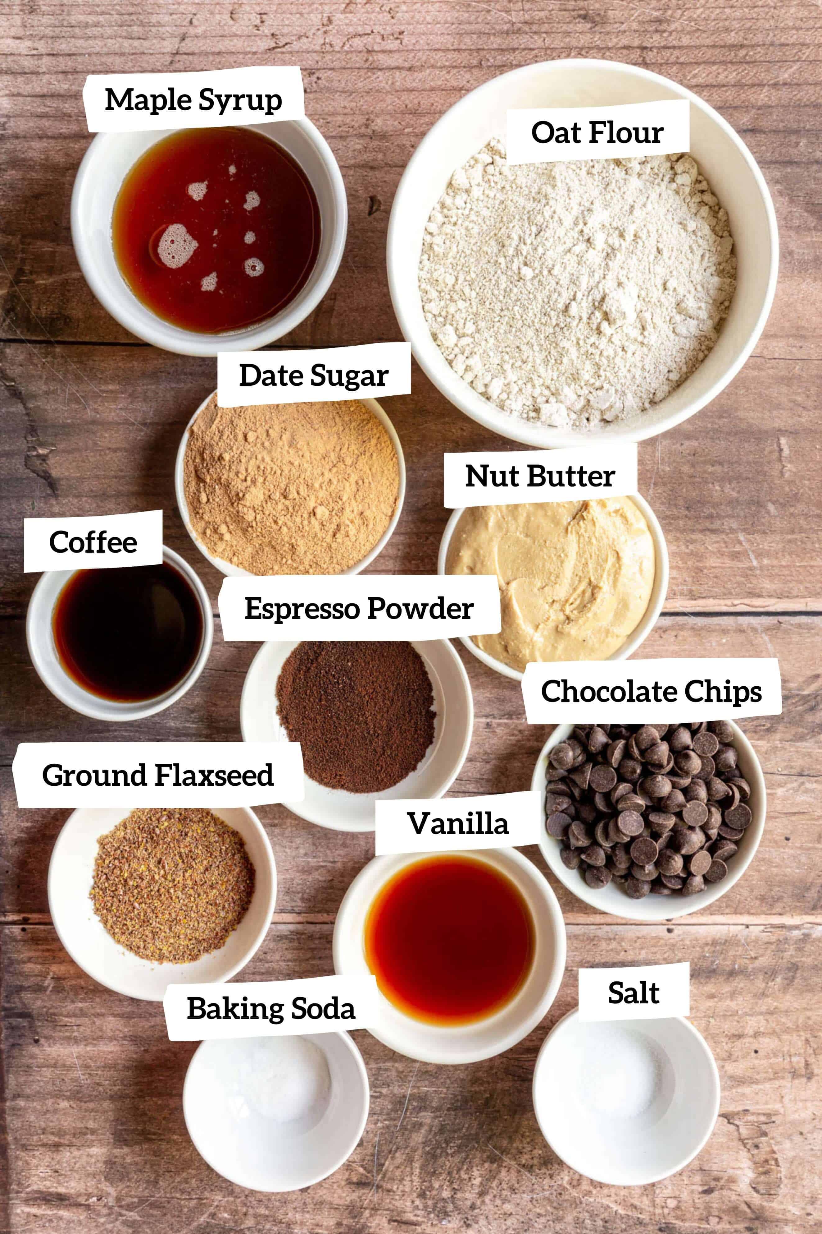 Healthy Vegan Coffee Cookies Ingredients.