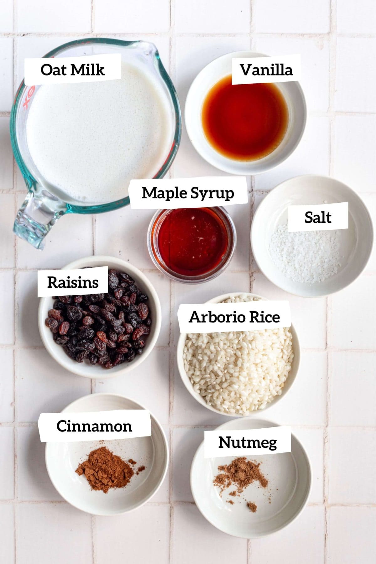 Oat Milk Rice Pudding Ingredients