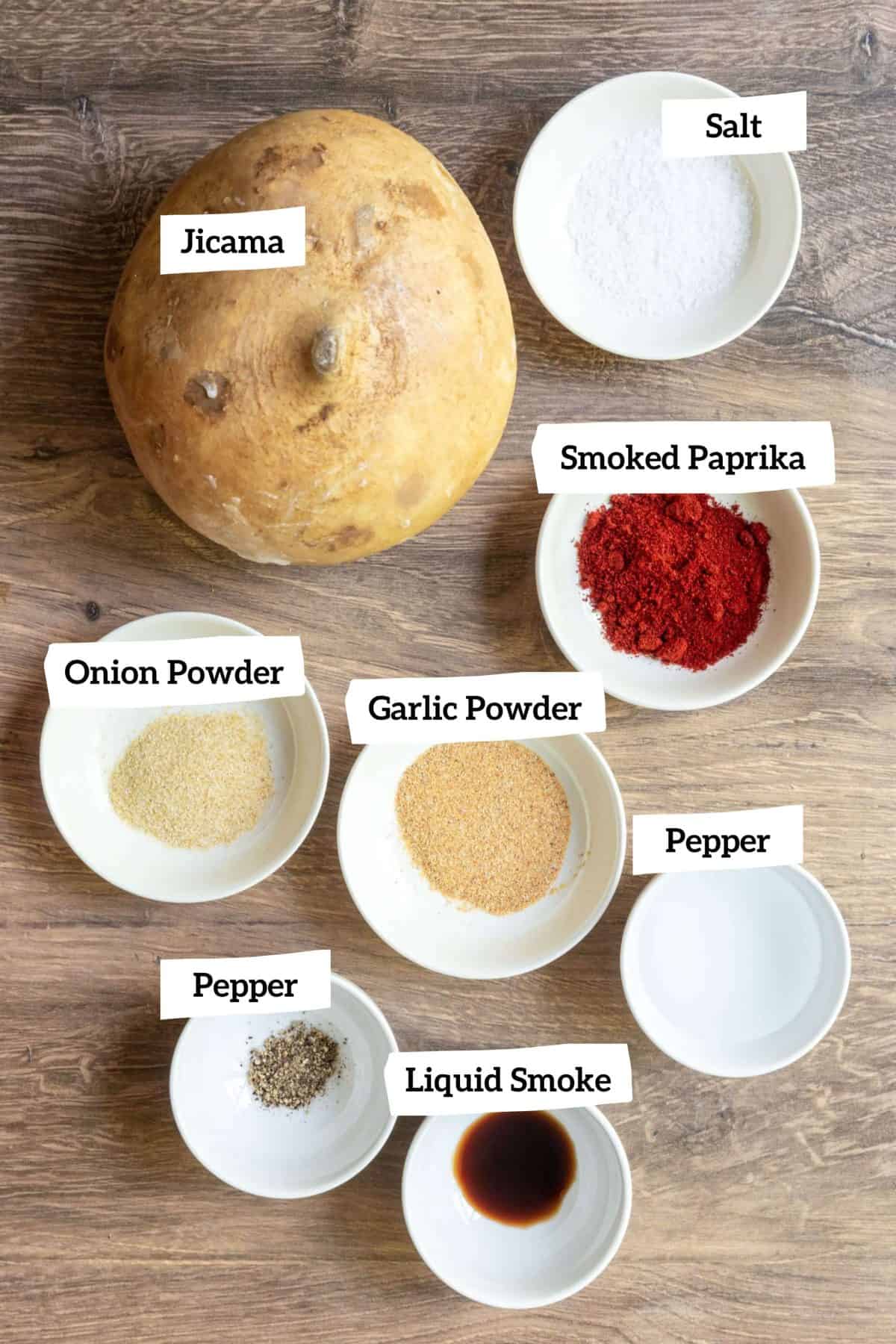 Jicama air fryer fries ingredients.