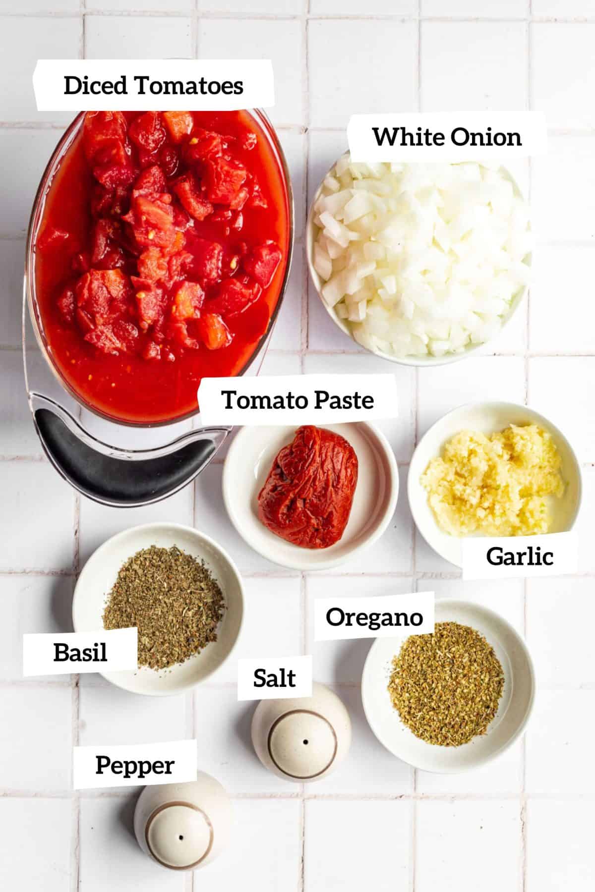 Oil-Free Marinara Sauce Ingredients