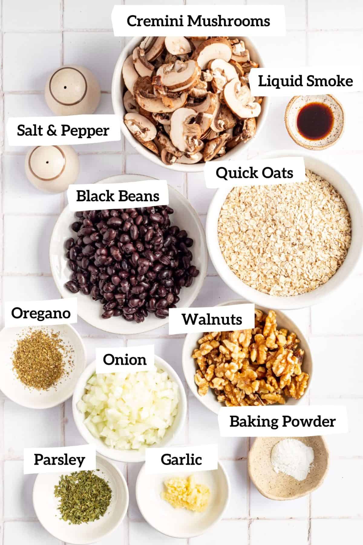 Oil-Free Vegan Meatballs Ingredients