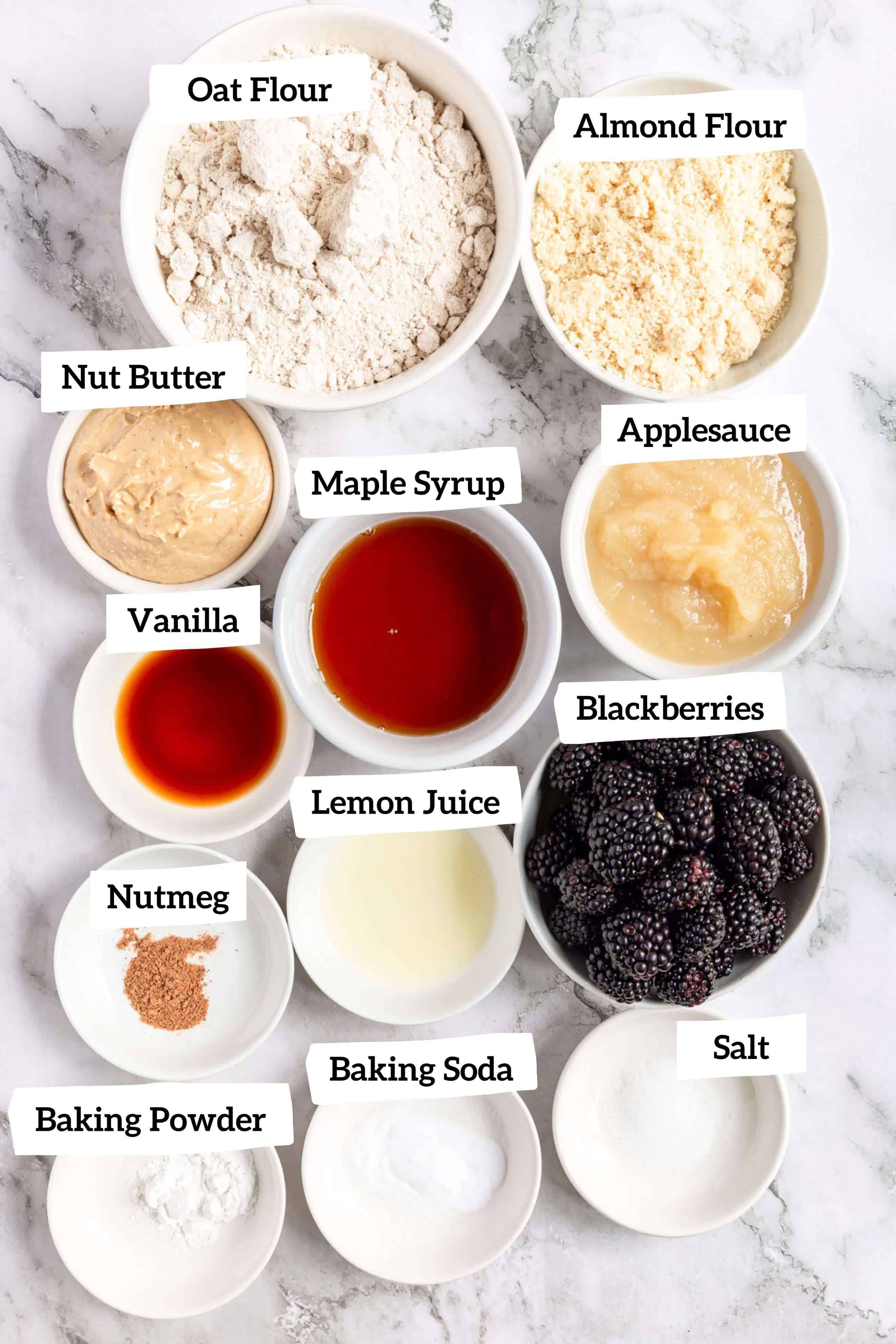 Vegan Blackberry Muffins Ingredients
