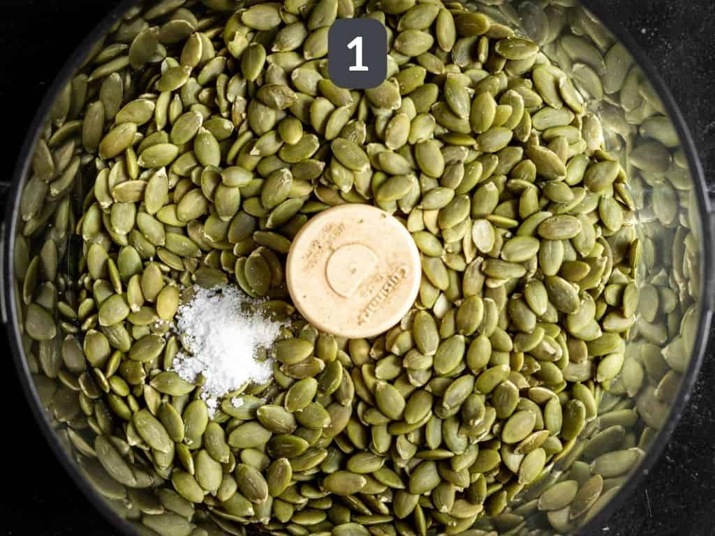 Raw Pumpkin Seed Butter Step 1