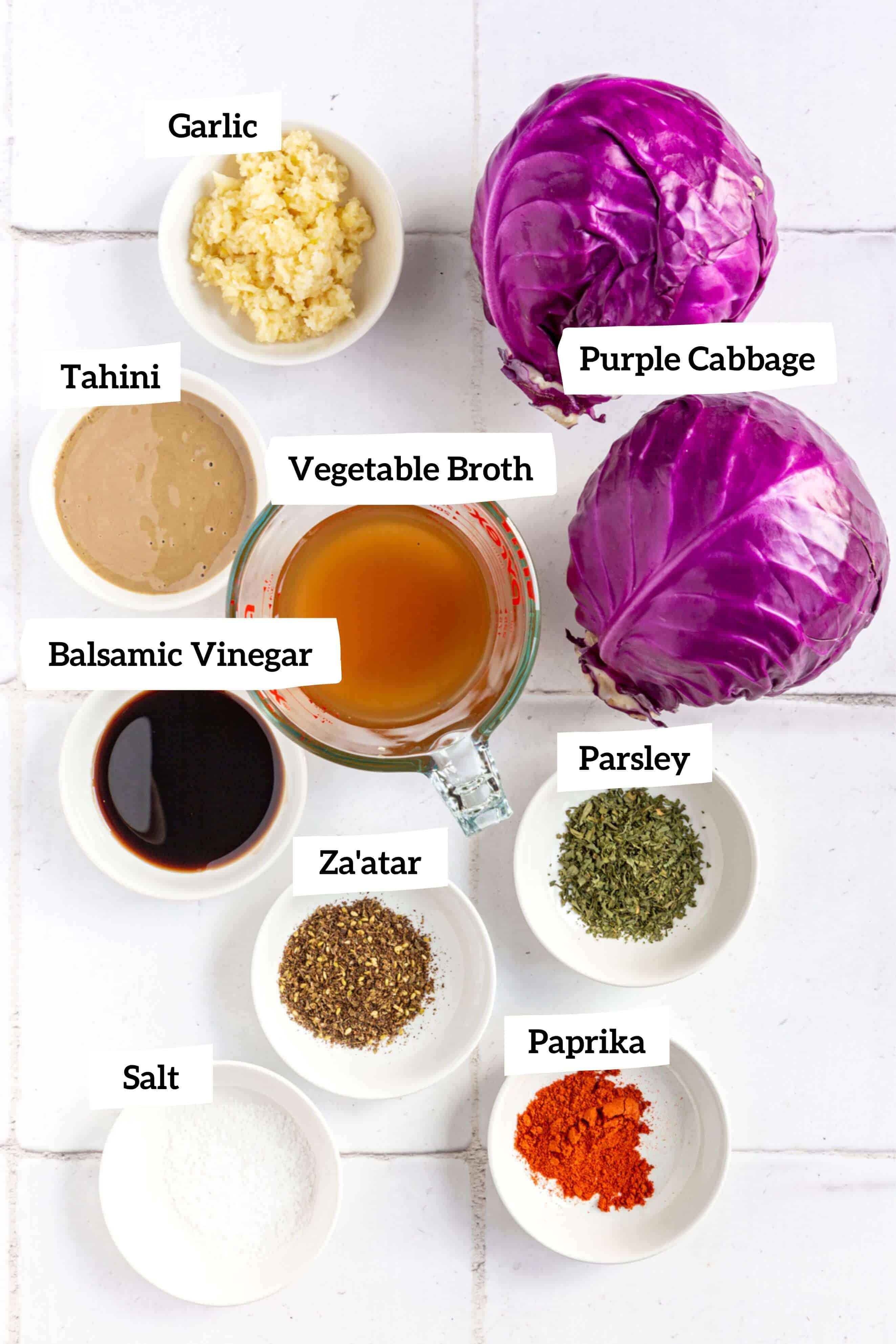 Air Fryer Red Cabbage Steaks Ingredients