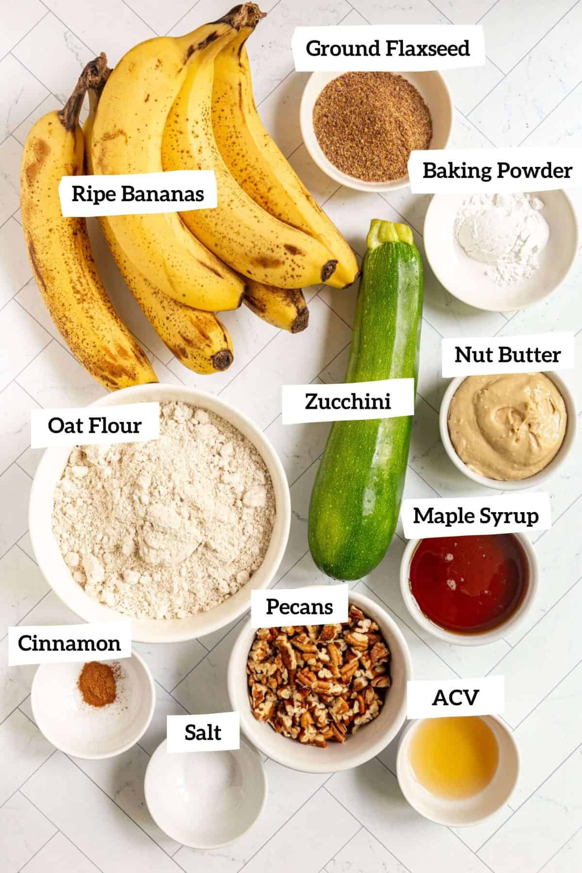 Vegan Banana Zucchini Bread Ingredients