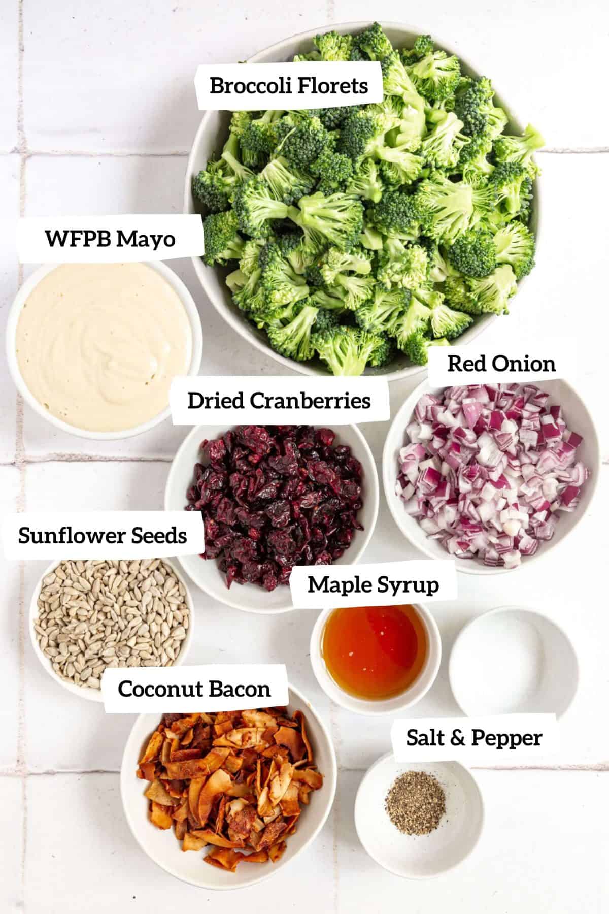 Vegan Broccoli Salad Ingredients