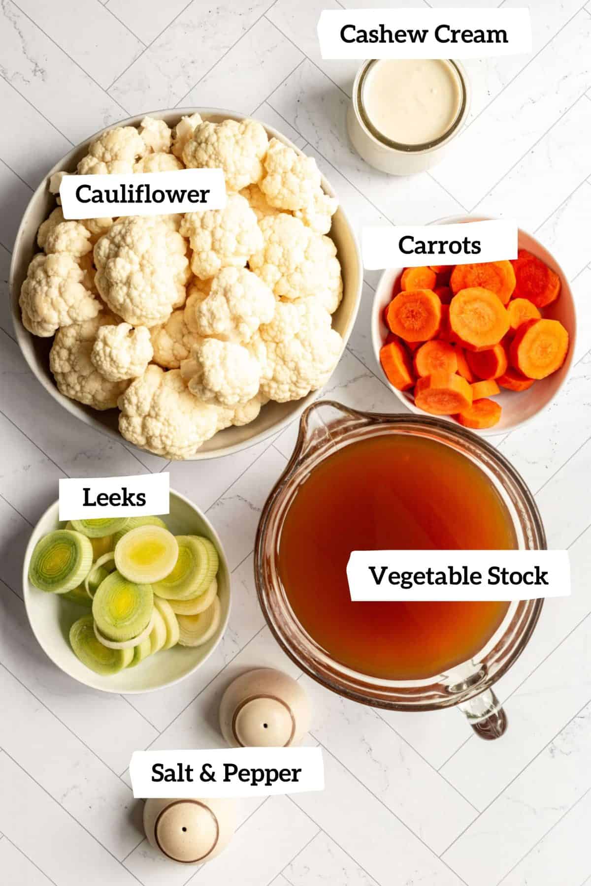 Vegan Cauliflower Leek Soup Ingredients