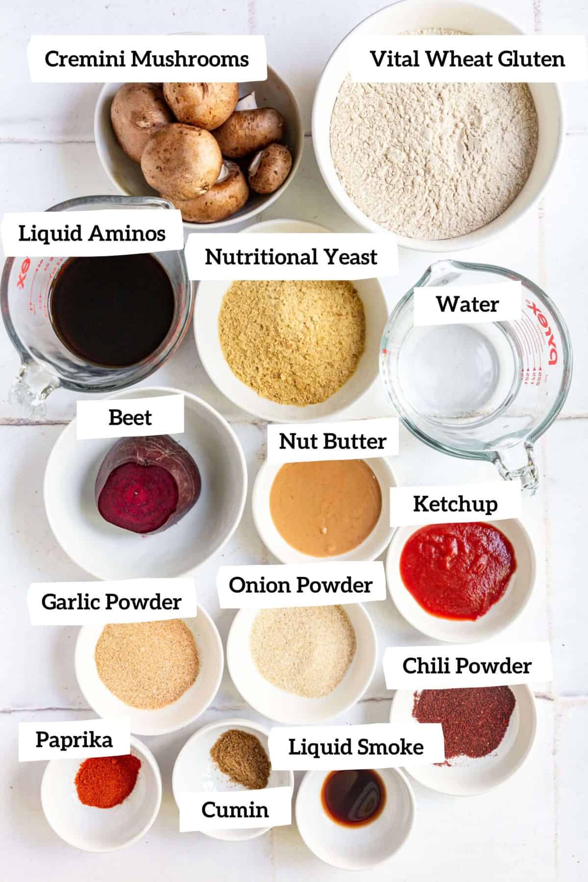 Vegan High Protein Seitan Burgers Ingredients