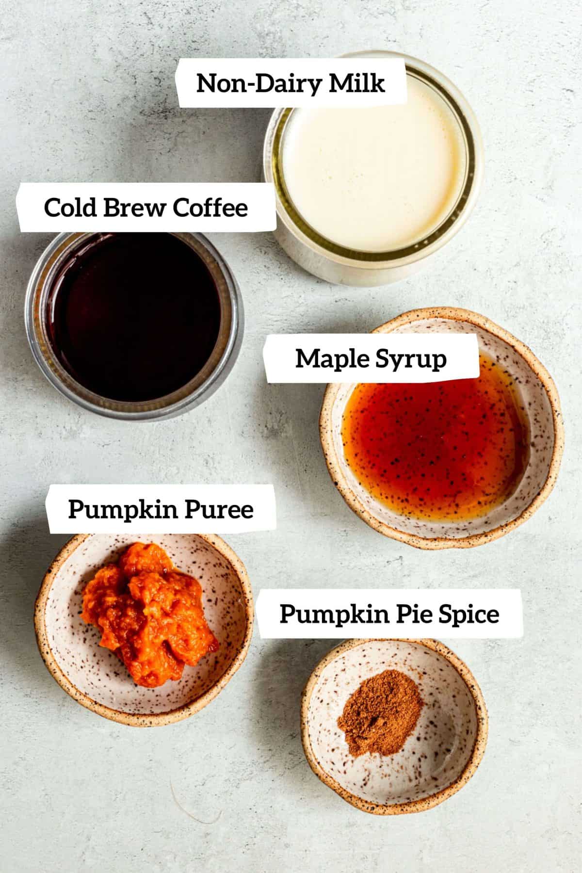 Vegan Iced Pumpkin Spice Latte Ingredients