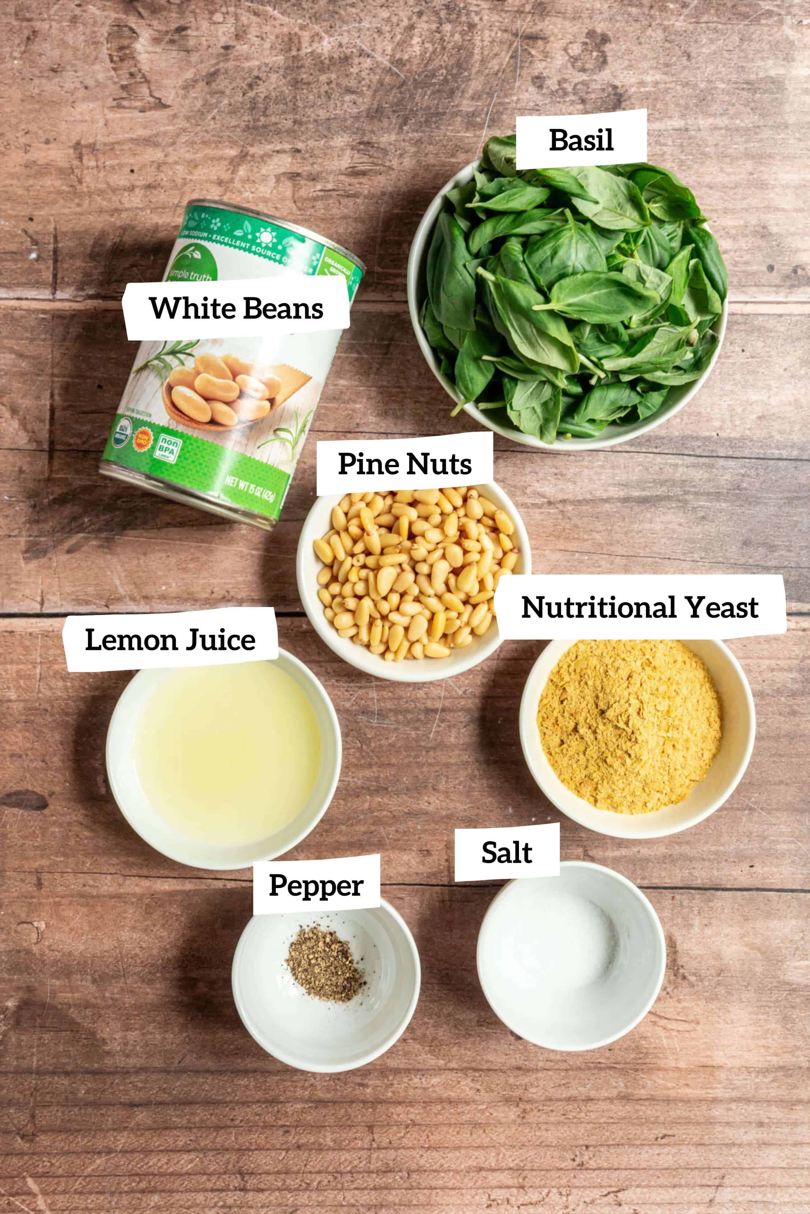 Vegan White Bean Pesto Dip Ingredients
