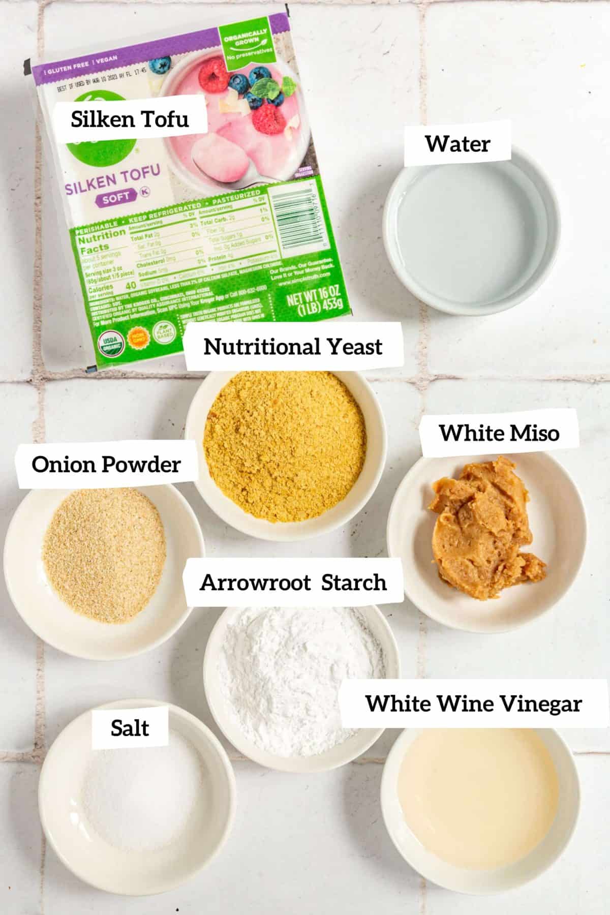 Vegan Tofu Mozzarella Ingredients