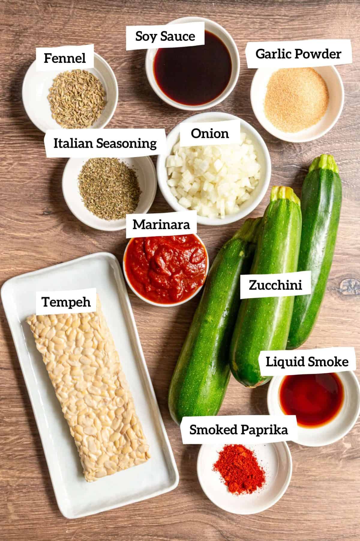Vegan Zucchini Boats Ingredients