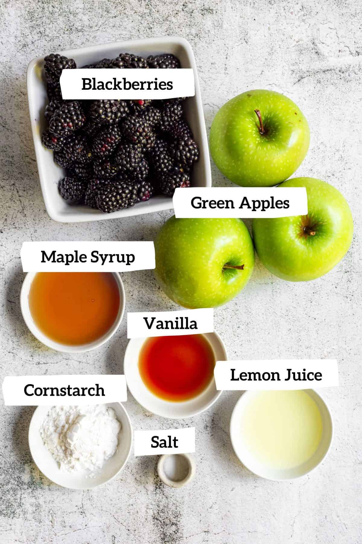 Apple and Blackberry Crumble Filling Ingredients