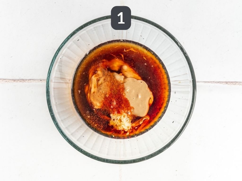 Healthy Peanut Sesame Dressing Step 1 - add all the ingredients to a bowl.