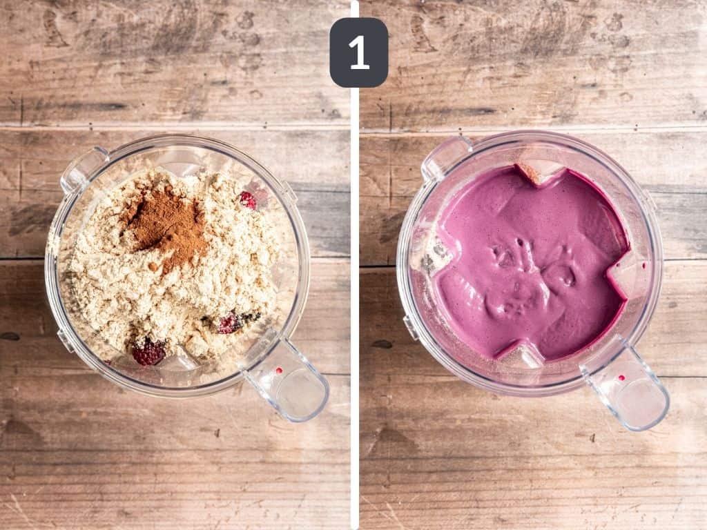High Protein Acai Smoothie Bowl Step 1 - blend