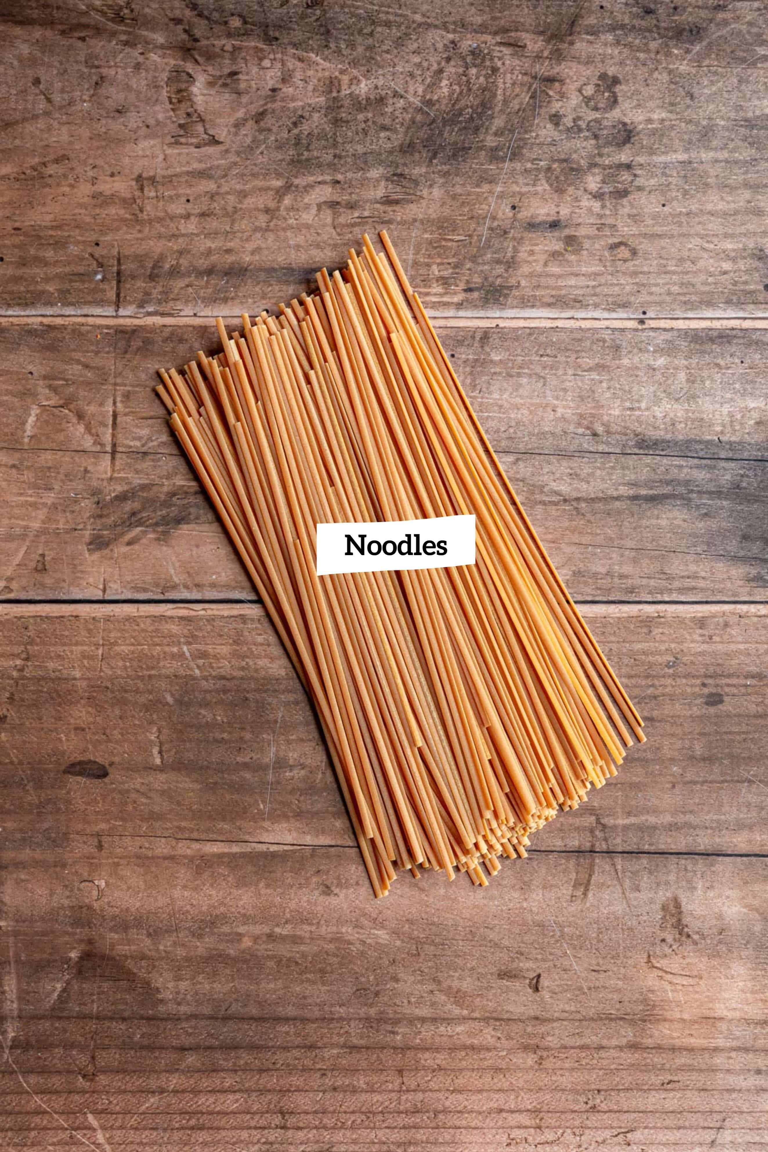 Uncooked noodles.