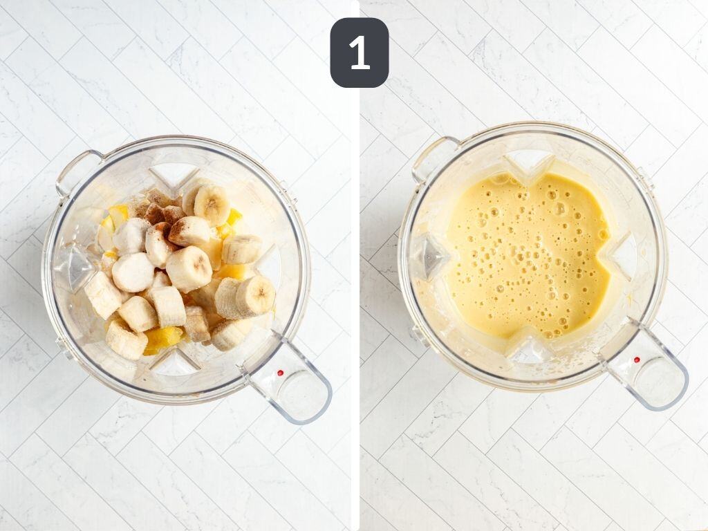 Banana Squash Smoothie in a blender.