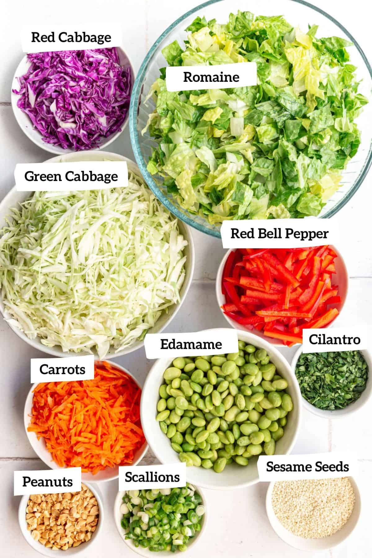 Thai Peanut Cabbage Salad Ingredients