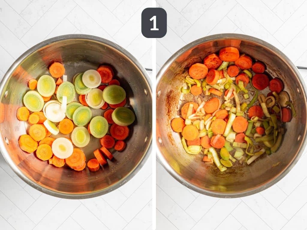 Vegan Cauliflower Leek Soup Step 1